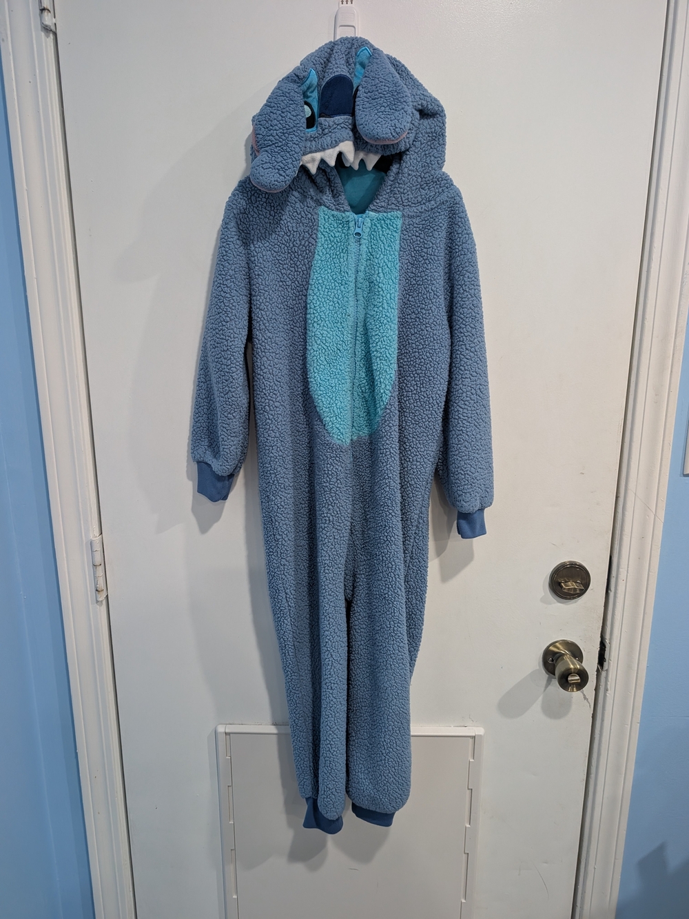 Disney Stitch Fuzzy Fleece Onesie Pajamas Costume Unisex Kids Size 5/6